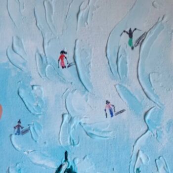 Peinture intitulée "Snow original textu…" par Maryna Yasar, Œuvre d'art originale, Acrylique