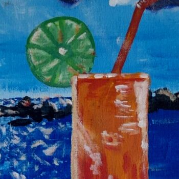 Pintura titulada "Orange juice origin…" por Maryna Yasar, Obra de arte original, Acrílico