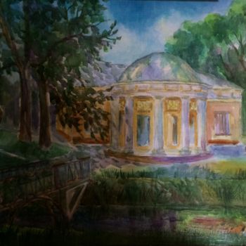 Pintura intitulada "Домик у моста" por Marinel Voxx, Obras de arte originais, Aquarela