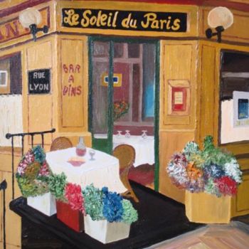 Pintura intitulada "Le Soleil du Paris" por Mary Nieves Lorenzo, Obras de arte originais, Óleo