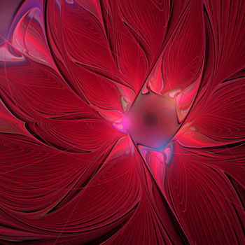Цифровое искусство под названием "the scarlet flower.…" - Mary Raven, Подлинное произведение искусства, Цифровая живопись