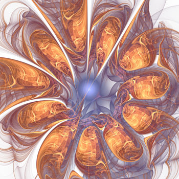 Цифровое искусство под названием "Fire daisy.jpg" - Mary Raven, Подлинное произведение искусства