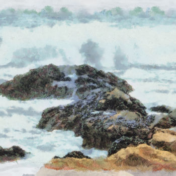 Ζωγραφική με τίτλο "At the Sea Shore 4" από Mary Landers, Αυθεντικά έργα τέχνης, Λάδι