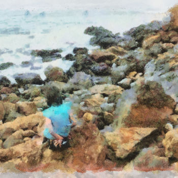 Peinture intitulée "At the Sea Shore 9" par Mary Landers, Œuvre d'art originale, Huile