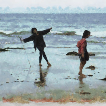 Peinture intitulée "At the Sea Shore 10" par Mary Landers, Œuvre d'art originale, Huile