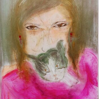 Pintura titulada "Eau de Zia numéro 1" por Maryse Faroux, Obra de arte original, Pastel