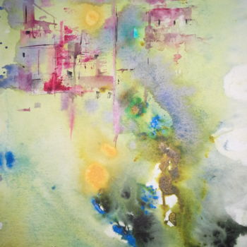 Malerei mit dem Titel "Magie des couleurs" von Maryse Tisnés, Original-Kunstwerk, Aquarell