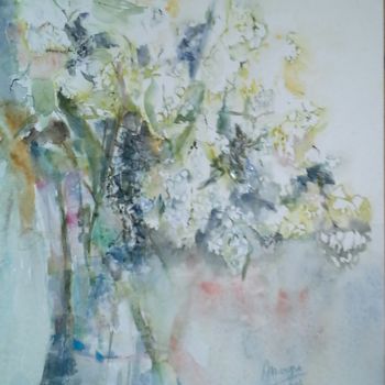 Painting titled "Lilas" by Maryse Tisnés, Original Artwork, Watercolor