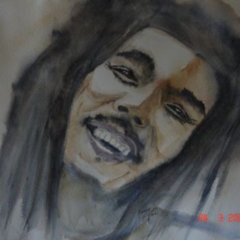 Pintura intitulada "BOB MARLEY" por Maryse Tisnés, Obras de arte originais