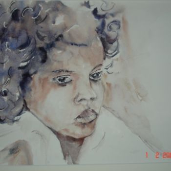 Painting titled "BLACK GIRL" by Maryse Tisnés, Original Artwork