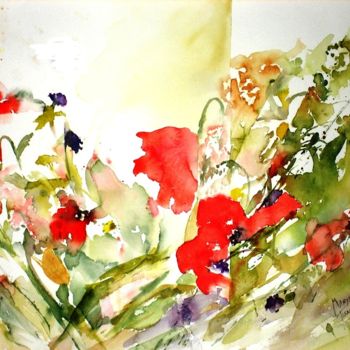 Painting titled "Coquelicots story" by Maryse Tisnés, Original Artwork