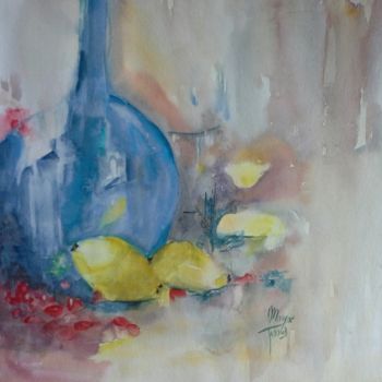 Painting titled "Elen's vue" by Maryse Tisnés, Original Artwork, Watercolor