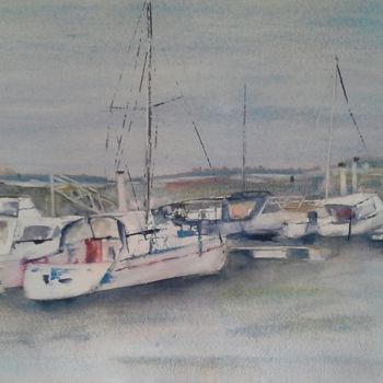 Pintura intitulada "Andernos les bains…" por Maryse Tisnés, Obras de arte originais, Aquarela