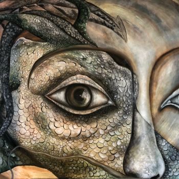 Pittura intitolato "Evolution" da Marysol, Opera d'arte originale, Olio Montato su Telaio per barella in legno