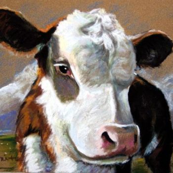 Painting titled "MOO" by Mary Sparrow, Original Artwork
