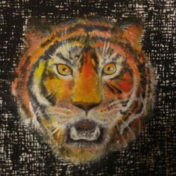 Painting titled "Шархан, тигр" by Meduza, Original Artwork, Oil