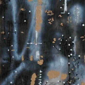 Peinture intitulée "Galaxie" par Maryvonne Eche, Œuvre d'art originale