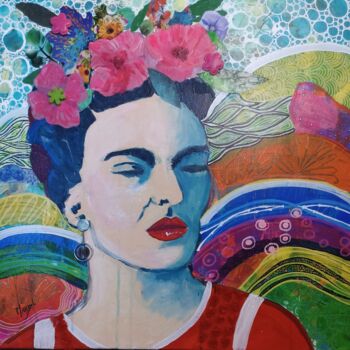 Pintura titulada "Frida Kalho, libert…" por Marzel, Obra de arte original, Acrílico Montado en Bastidor de camilla de madera