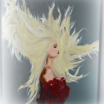 Painting titled "Lady" by Marzena Ewiak, Original Artwork, Acrylic