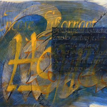 Schilderij getiteld "Encore Frissonnant" door Xavier Marze, Origineel Kunstwerk, Olie Gemonteerd op Frame voor houten branca…