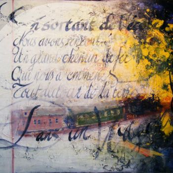 「En sortant de l'éco…」というタイトルの絵画 Xavier Marzeによって, オリジナルのアートワーク, オイル