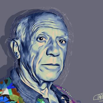 Arts numériques intitulée "Pablo Picasso - Ser…" par Marzia Schenetti, Œuvre d'art originale, Peinture numérique