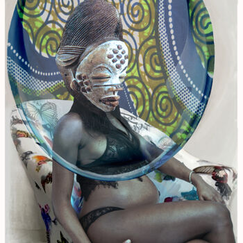 Digitale Kunst getiteld "le masque de matern…" door Masa Zodros, Origineel Kunstwerk, Digitaal Schilderwerk