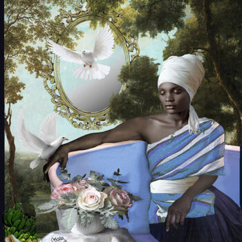Grafika cyfrowa / sztuka generowana cyfrowo zatytułowany „La visite au jardin” autorstwa Masa Zodros, Oryginalna praca, Mala…