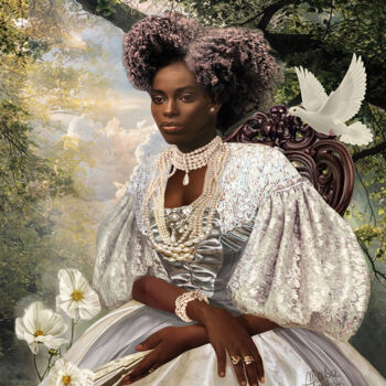 Arte digital titulada "LA REINE NOIRE" por Masa Zodros, Obra de arte original, Pintura Digital