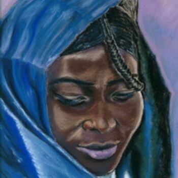 Malerei mit dem Titel "Jeune femme malienne" von Maryse Salaun-Talec, Original-Kunstwerk