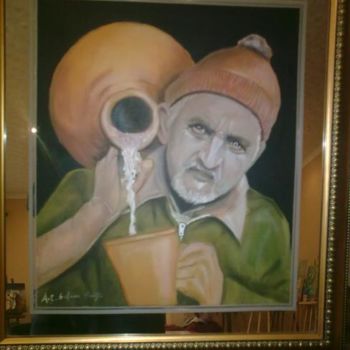 Painting titled "porteur d'eau" by Aha, Original Artwork, Oil