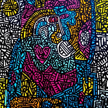 Painting titled "cannibale-80x100cm.…" by Mascarade, Original Artwork, Acrylic