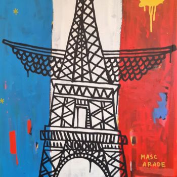 Painting titled "Paris-80x60" by Mascarade, Original Artwork, Acrylic