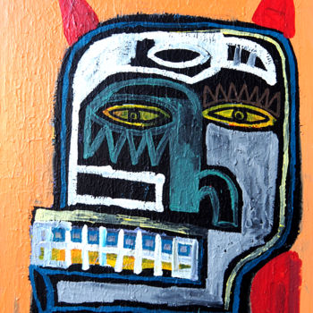 Peinture intitulée "MASQUE ANTHROPOMORP…" par Mascarade, Œuvre d'art originale, Acrylique Monté sur Châssis en bois