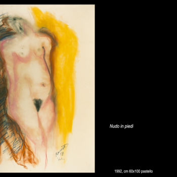 Pittura intitolato "nudo in piedi" da Antimo Mascaretti, Opera d'arte originale, Pastello