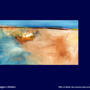 Painting titled "spiaggia in Adriati…" by Antimo Mascaretti, Original Artwork, Oil