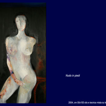 Painting titled "nudo in piedi" by Antimo Mascaretti, Original Artwork, Oil