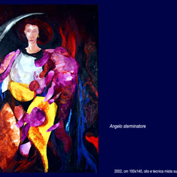 Pittura intitolato "angelo sterminatore" da Antimo Mascaretti, Opera d'arte originale, Olio