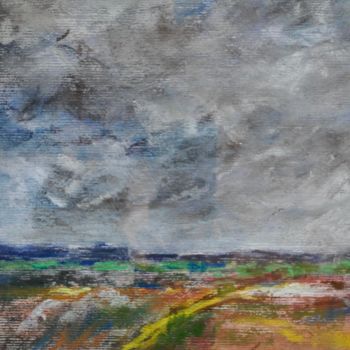 Painting titled "ciel d'orage" by Serge Elie, Original Artwork, Pastel
