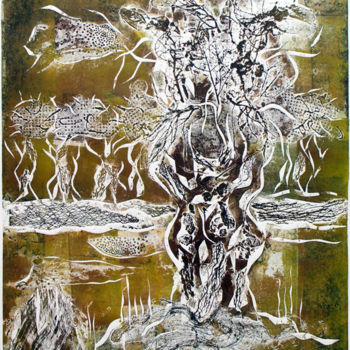 Отпечатки и Гравюры под названием "Tree" - Masha Orlovich, Подлинное произведение искусства, Травление