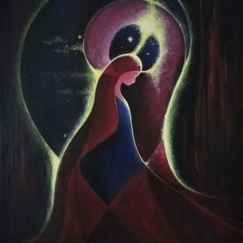 Pittura intitolato "Сияние" da Mariia Galina, Opera d'arte originale, Acrilico