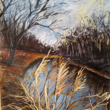 Картина под названием "Озеро" - Мария Ткаченко, Подлинное произведение искусства, Пастель