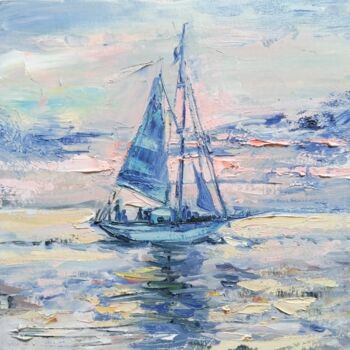 Painting titled "Days at sea1" by Mariia Tkachenko, Original Artwork, Oil