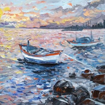 Картина под названием "Days at sea2" - Мария Ткаченко, Подлинное произведение искусства, Масло