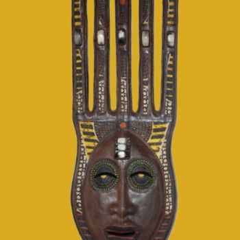 Sculpture intitulée "Taha - Masque Ethni…" par Maskana, Œuvre d'art originale, Autre