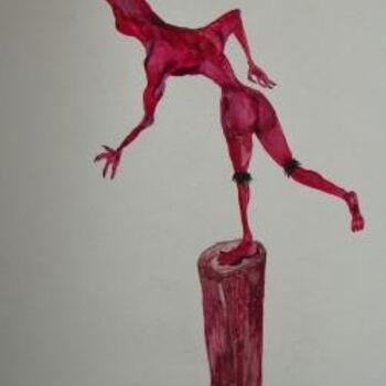 Drawing titled "Equilibrio" by M A S K O, Original Artwork