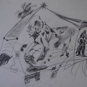 Dibujo titulada "Señor Feudal" por M A S K O, Obra de arte original