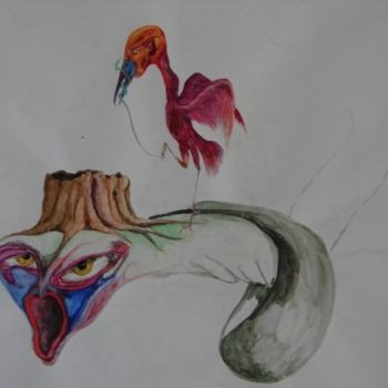 Drawing titled "Flamenco bis" by M A S K O, Original Artwork