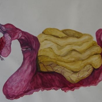 Dibujo titulada "caracol bicefalo" por M A S K O, Obra de arte original