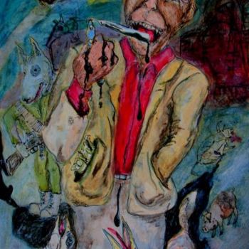 Painting titled "El mono Chavez y su…" by M A S K O, Original Artwork